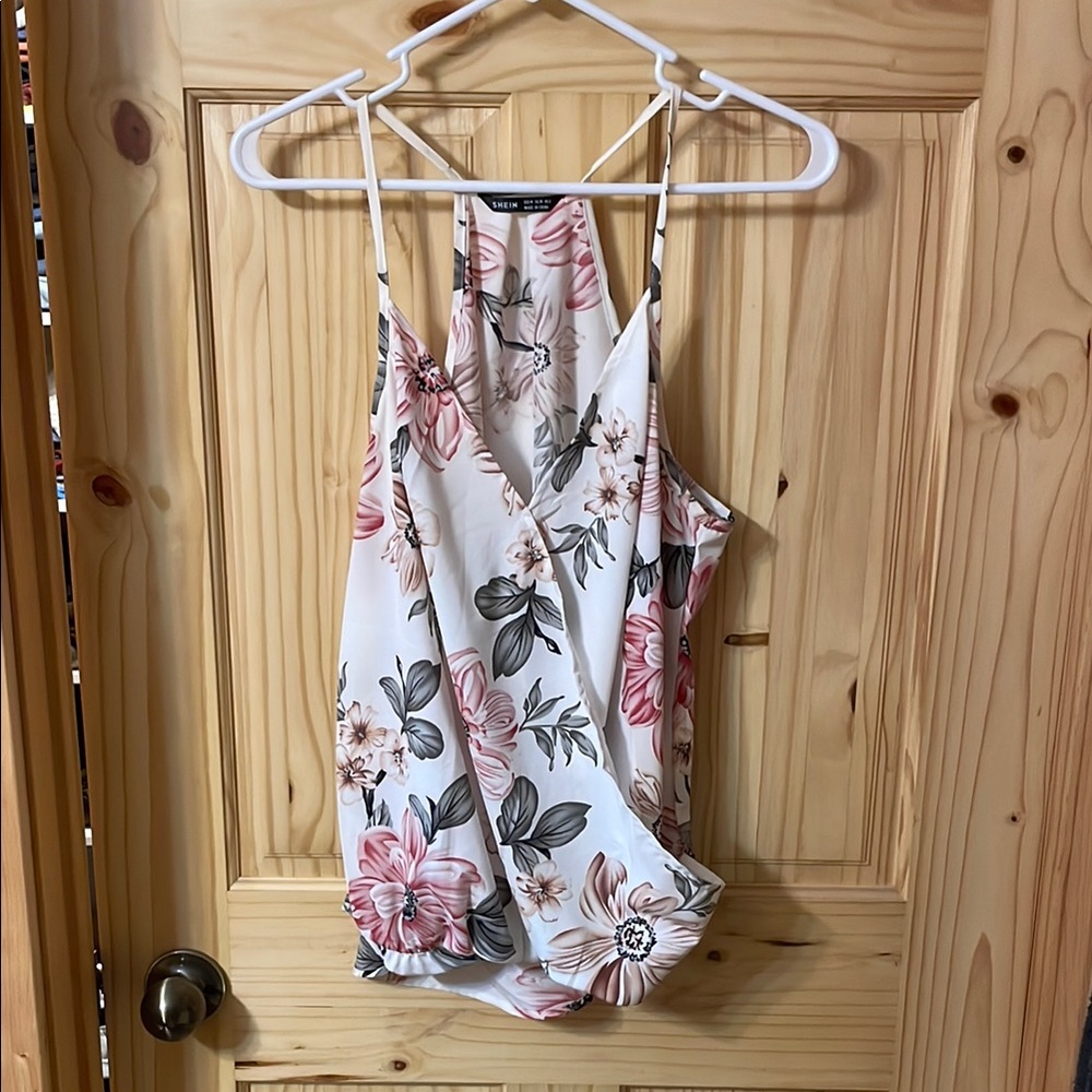SHEIN White Asymmetrical Wrap Camisole